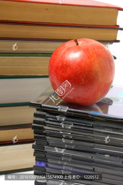 蘋果；書和光盤