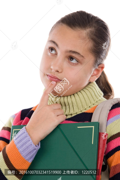 帶夾和背包的女學生