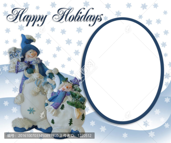 圣誕雪人照片賀卡