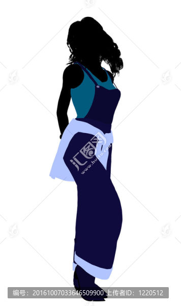 非洲裔女性插畫剪影