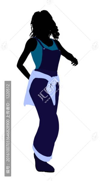 非洲裔女性插畫剪影