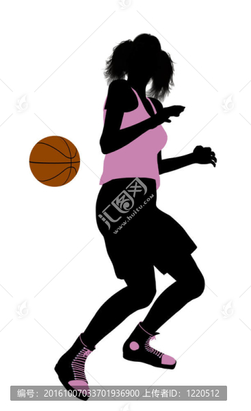 女子籃球運動員剪影