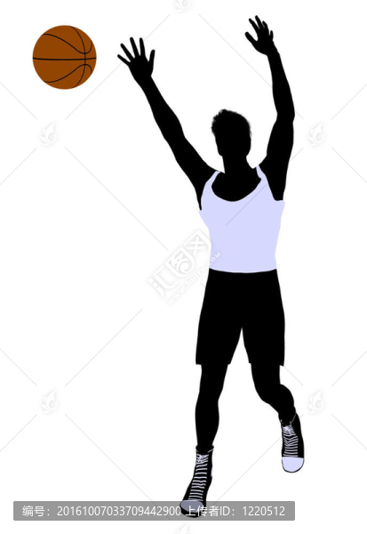 男子籃球運動員剪影