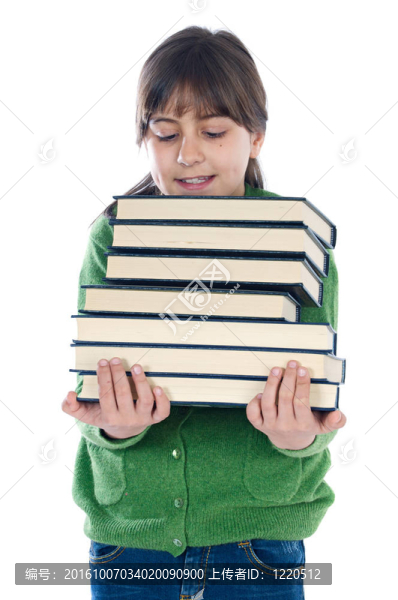 可愛的女孩學習