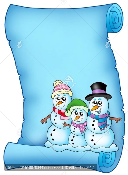 藍(lán)色羊皮紙堆雪人的家庭