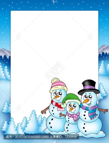 雪人家庭的冬季框架