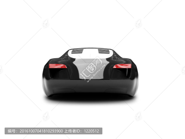 孤立的黑色超級(jí)汽車(chē)倒車(chē)視圖01