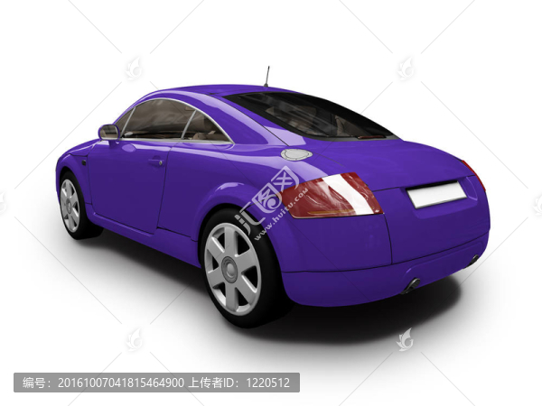 孤立的藍(lán)色汽車后視圖