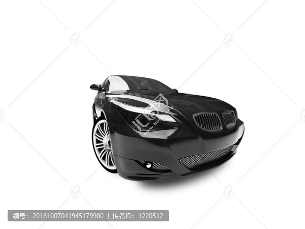 孤立的黑色汽車前視圖04