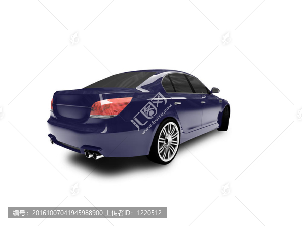 孤立的藍(lán)色汽車(chē)后視圖