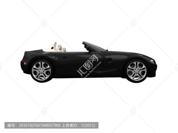 隔離的黑色汽車側(cè)面視圖