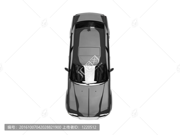 隔離的黑色轎車頂部視圖