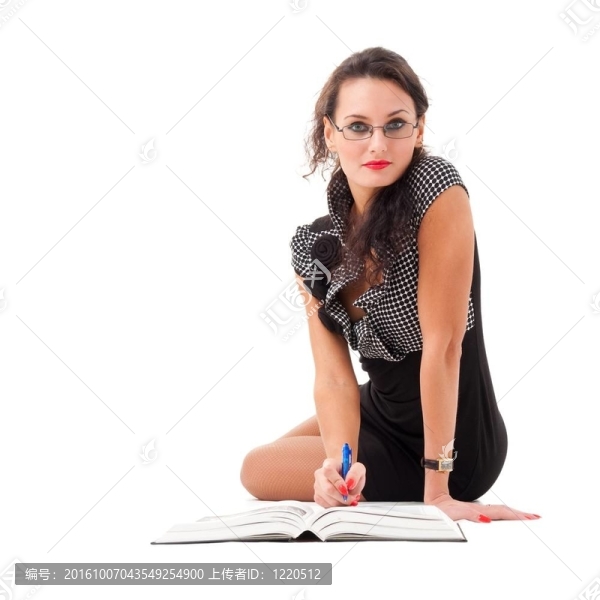 帶書和筆的女人
