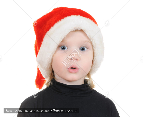 戴帽子的孩子圣誕老人