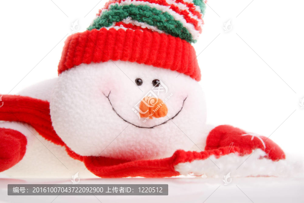 白色背景下的圣誕雪人