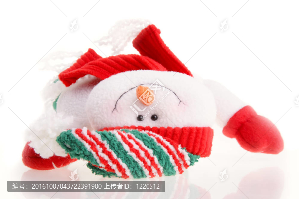 白色背景下的圣誕雪人