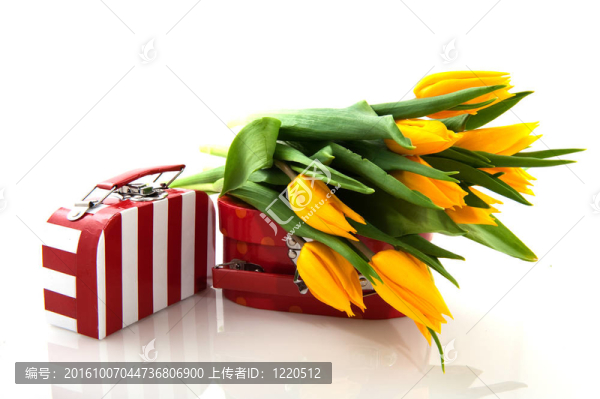 紅白相間的手提箱