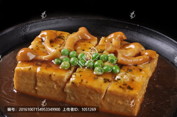 滑菇煎豆腐