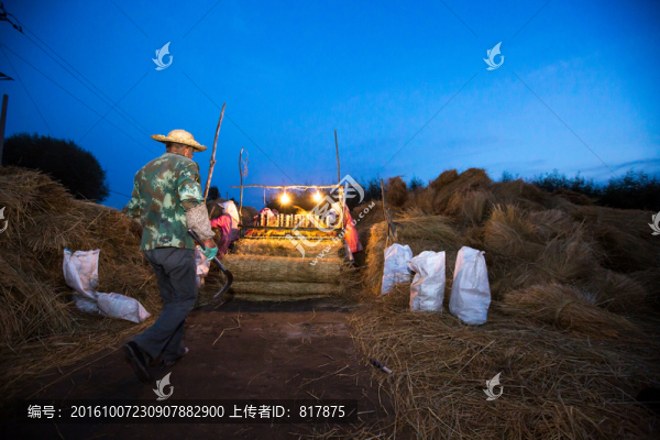打稻草席