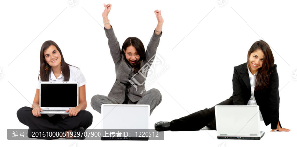 筆記本電腦上的商業(yè)女性