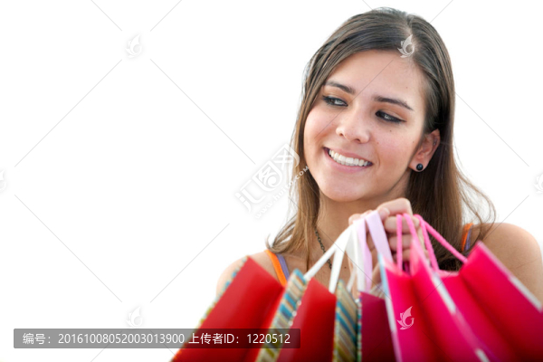 帶購(gòu)物袋的女人
