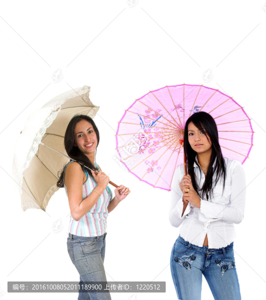 女孩用雨傘