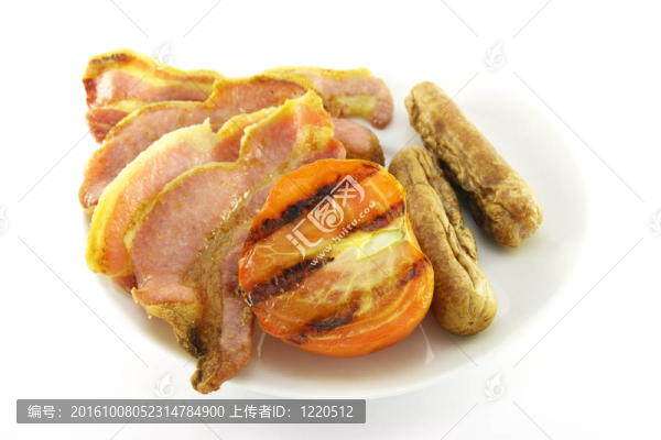 熏肉；香腸和番茄