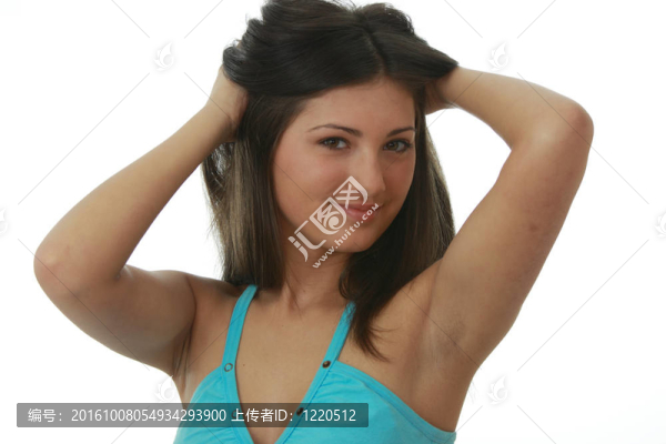 年輕美麗的畫像；迷人的黑發(fā)；