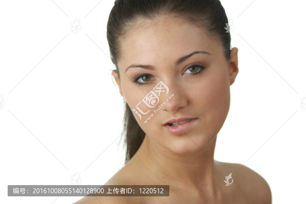 年輕女性面部皮膚的肖像