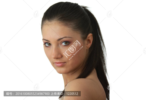 美麗的女孩與粉紅色化妝肖像