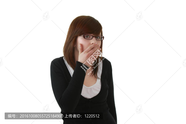 戴眼鏡的年輕女青年肖像