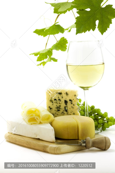 白葡萄酒和奶酪