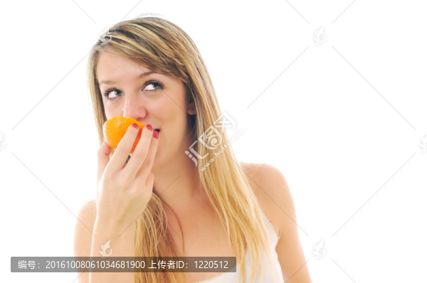 橘紅色的女人肖像