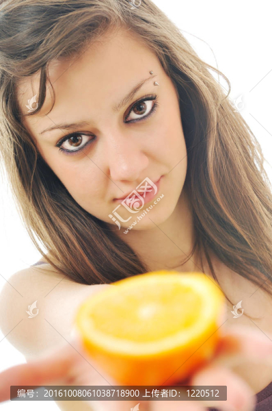 橘紅色的女人肖像