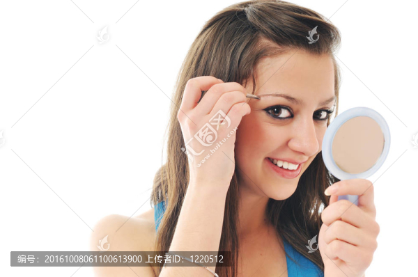 女人隔離眼眉美容