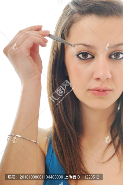 女人隔離眼眉美容