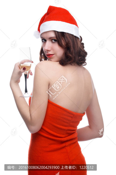 女孩用酒