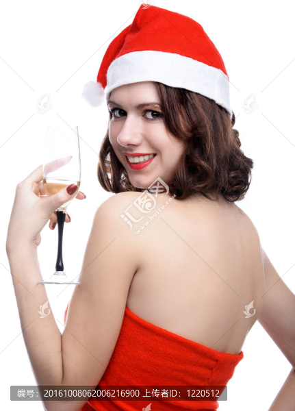 女孩用酒