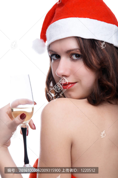 女孩用酒