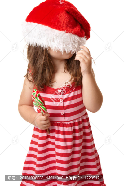 santa帽子的圣誕孩子