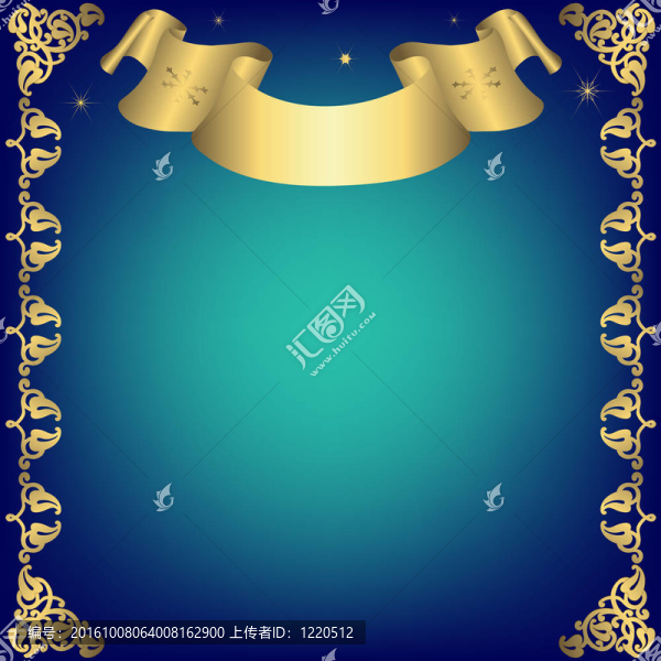 帶金色絲帶的圣誕深藍(lán)相框
