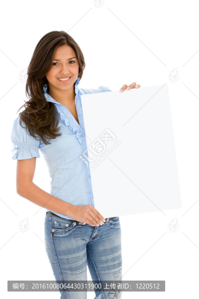 橫幅廣告的女人