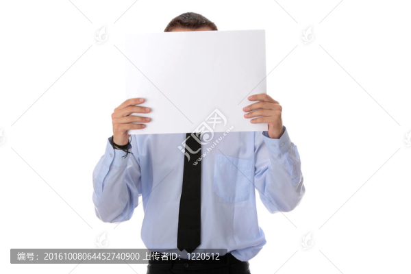 商人臉上帶著一張白紙