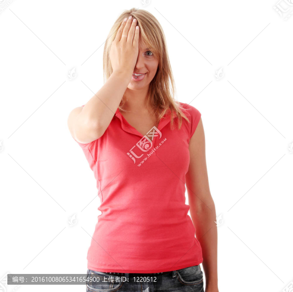 覆蓋著她的眼睛的女人