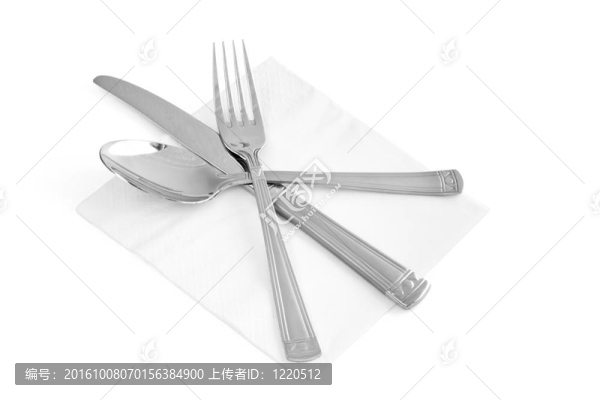 廚房用具。刀叉；刀和勺子