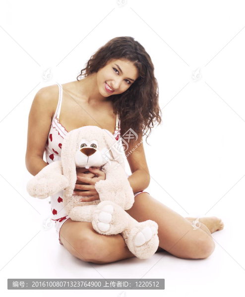 和兔子玩的女人