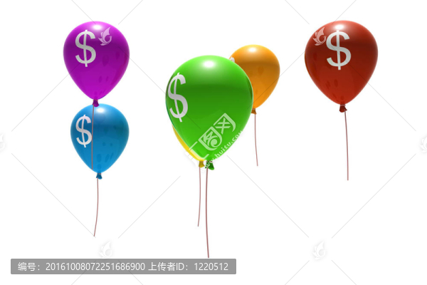帶有美元符號的氣球