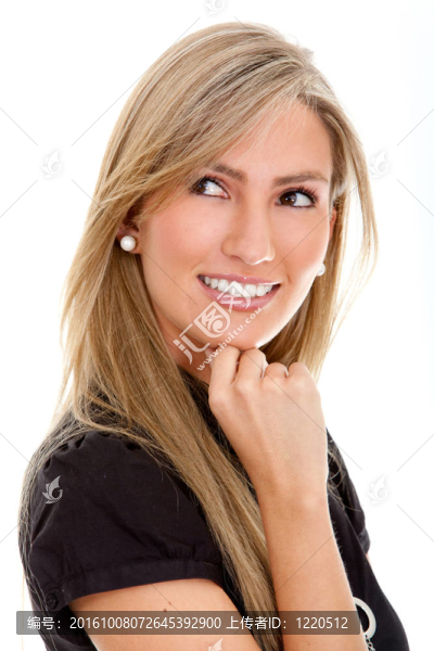 沉思的女商人