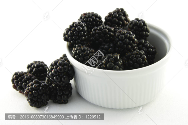 在一個小的圓碟黑莓