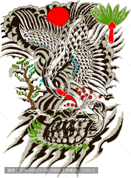 東方鳥與樹畫